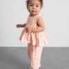 0-36 meses | Conjunto de blusa con peplum a rayas y pantalones