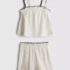 1,5-9 años | Conjunto de blusa y pantalones cortos con textura arrugada