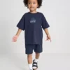 1,5-9 años | Conjunto de camiseta y pantalones cortos con estampado tropical flocado