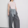 Blusa acanalada con botones, rica en algodón