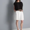 Blusa corta con caída, rica en modal