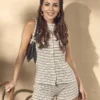 Blusa de punto a rayas con botones de Paula Echevarría