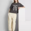 Camiseta gráfica de algodón de corte recto
