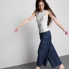 Camiseta sin mangas con espalda en forma de «U» y tejido acanalado, con alto contenido de algodón