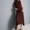 Falda midi con dobladillo en forma de pañuelo