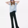 Pantalones acampanados acanalados