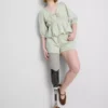 Pantalones cortos de algodón a rayas tipo seersucker