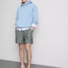 Pantalones cortos de mezcla de lino con rayas