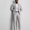 Pantalones de traje de corte ajustado con textura dobby