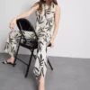 Pantalones estampados de pierna ancha