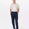 Pantalones formales de sarga de corte ajustado