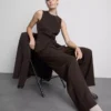 Pantalones Lila de pierna recta