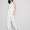Pantalones rectos de ganchillo con alto contenido de algodón
