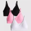 Paquete de 3 bralettes sin costuras con ribetes de encaje