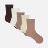 Paquete de 5 pares de calcetines de cuello corto de colores variados con alto contenido de algodón