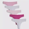 Paquete de 5 tangas de microfibra con ribete de encaje