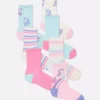 Paquete de 7 pares de calcetines cortos con unicornios