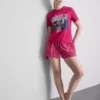 Pijamas cortos de algodón con estampado gráfico para damas de honor