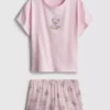 Pijamas cortos estampados con alto contenido de algodón