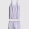 Pijamas de camisola y pantalones cortos sin costuras