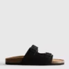 Sandalias tipo mules con doble correa con hebilla