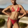 Top de bikini triangular con diseño de tucán