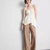 Top tipo camisola de algodón con dobladillo en forma de pañuelo
