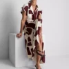 Vestido camisero midi de manga corta