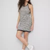 Vestido halter de punto a rayas