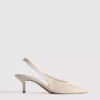 Zapatos de tacón de malla tejida con punta afilada