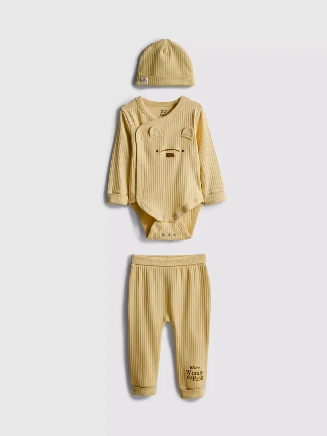 0-18 meses | Conjunto de 3 piezas de ropa para recién nacidos «Winnie the Pooh» de Disney con espacio para crecer