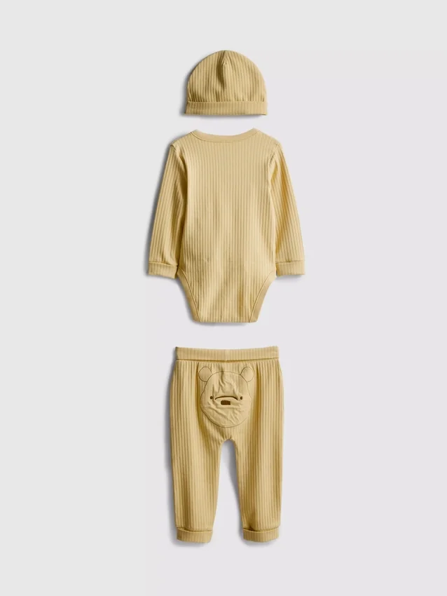 0-18 meses | Conjunto de 3 piezas de ropa para recién nacidos «Winnie the Pooh» de Disney con espacio para crecer