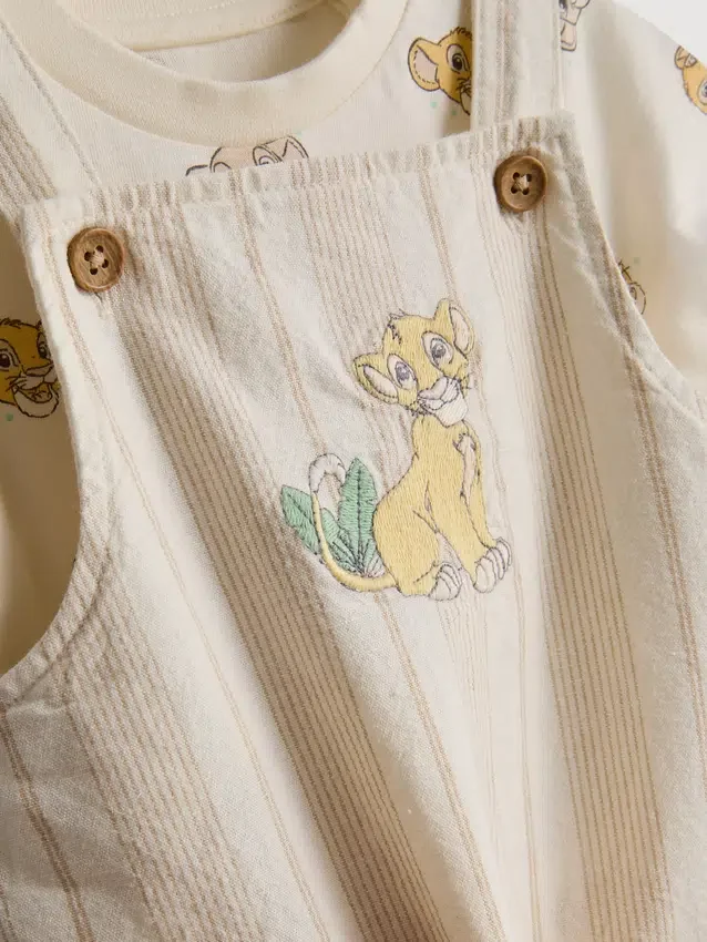 0-18 meses | Conjunto de body y overol de Disney «El Rey León» para recién nacidos