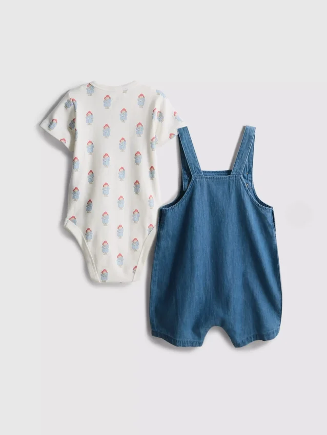 0-18 meses | Conjunto de body y overol de Paddington Bear para recién nacidos
