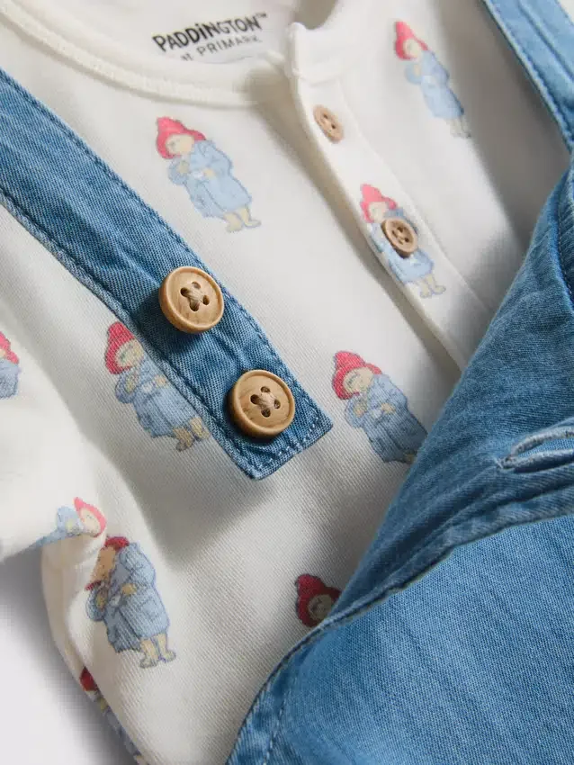 0-18 meses | Conjunto de body y overol de Paddington Bear para recién nacidos