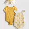 0-18 meses | Conjunto para recién nacidos con 2 bodies y un sombrero para el sol