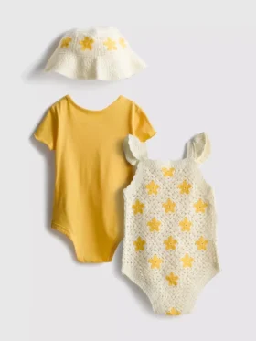 0-18 meses | Conjunto para recién nacidos con 2 bodies y un sombrero para el sol