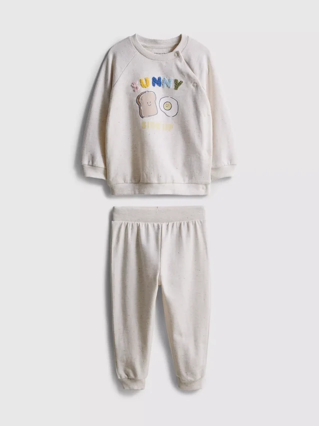 0-18 meses | Conjunto para recién nacidos con sudadera y pantalones de chándal con puños