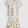 0-18 meses | Conjunto para recién nacidos de Disney con top cruzado y pantalones cortos de Winnie the Pooh