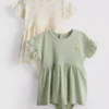 0-18 meses | Paquete de 2 vestidos tipo smock para recién nacidos