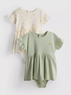 0-18 meses | Paquete de 2 vestidos tipo smock para recién nacidos