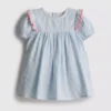 0-18 meses | Vestido de seersucker a rayas para recién nacidos
