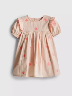 0-18 meses | Vestido tipo smock para recién nacidos con bordado de conchas