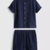 0-24 meses | Conjunto de camisa y pantalones cortos de gasa