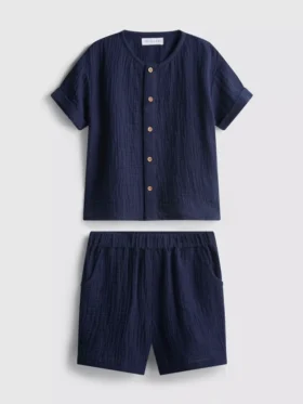 0-24 meses | Conjunto de camisa y pantalones cortos de gasa