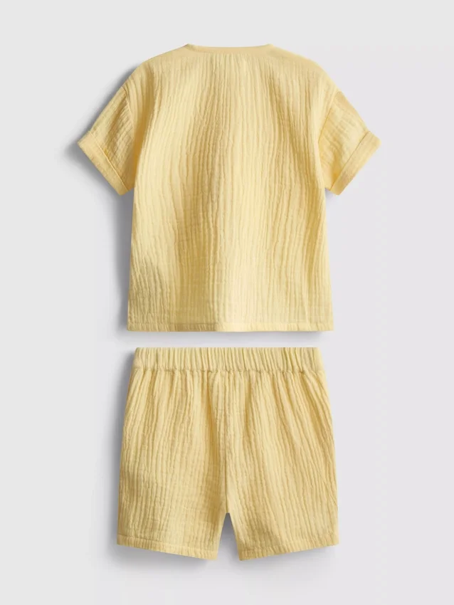 0-24 meses | Conjunto de camisa y pantalones cortos de gasa