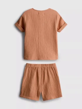 0-24 meses | Conjunto de camisa y pantalones cortos de gasa