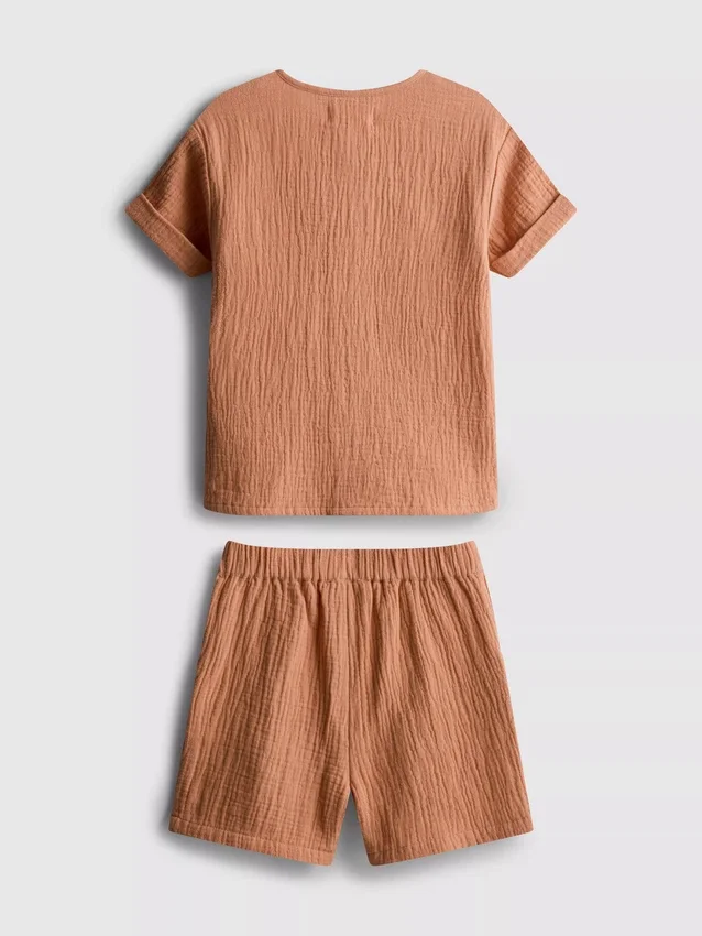 0-24 meses | Conjunto de camisa y pantalones cortos de gasa