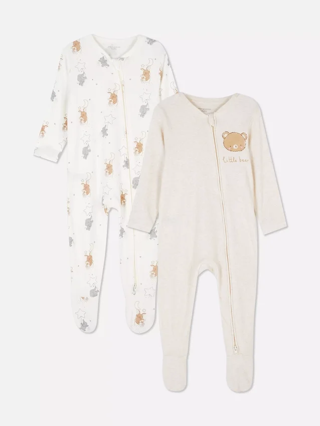 0-24 meses | Paquete de 2 pijamas con cremallera