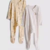 0-24 meses | Paquete de 2 pijamas con cremallera bidireccional